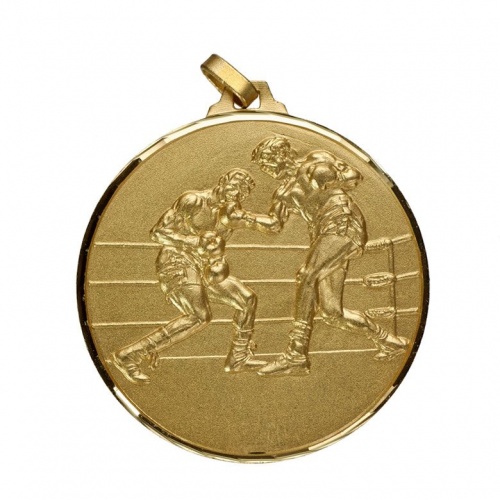 Gold Boxing Medal With Ribbon Loop Optional Box Awards Trophies Supplier