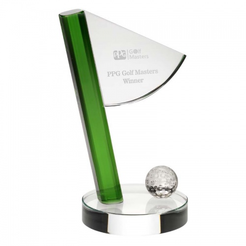 Glass Golf Flag Trophy JB3003