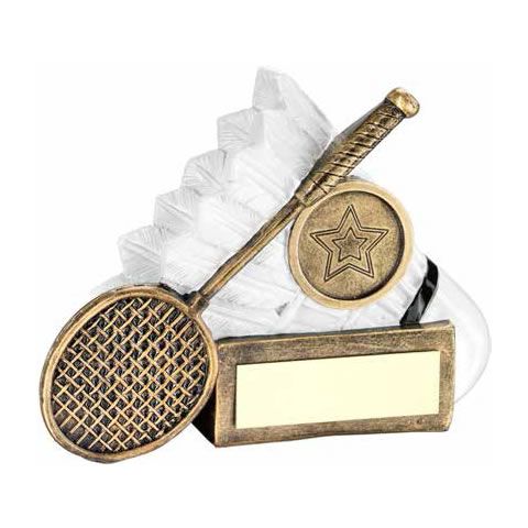 Resin Bronze & White Badminton Award