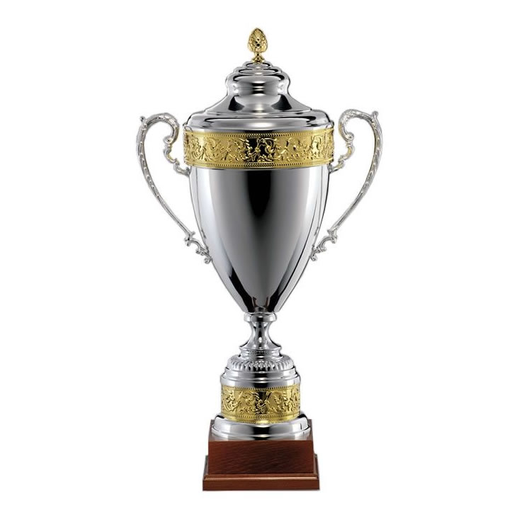 780mm Large Silver Trophy with Gold Plated Detail Awards Trophies