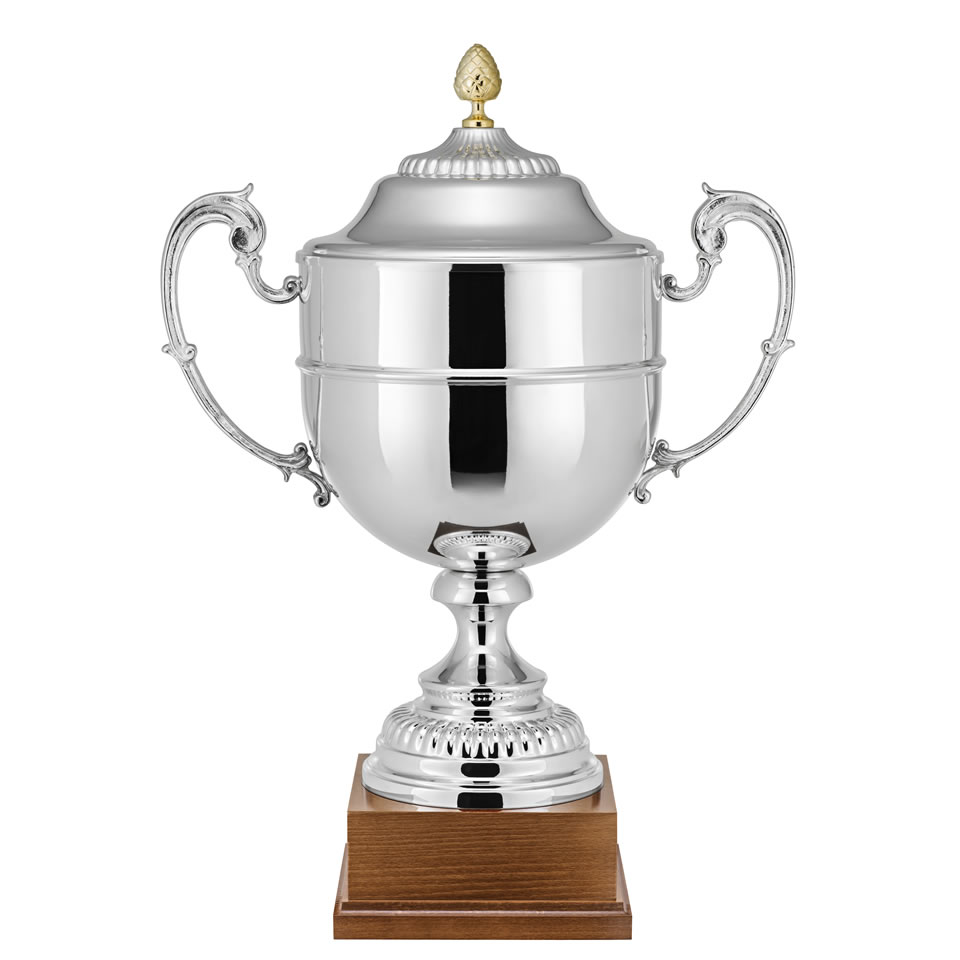 Large Silver Plated Lidded Trophy 1660 Awards Trophies Supplier