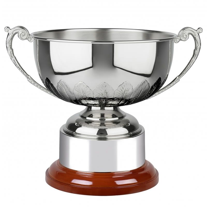 Handchased 'Westminster' Nickel Plated Trophy Bowl with Handles
