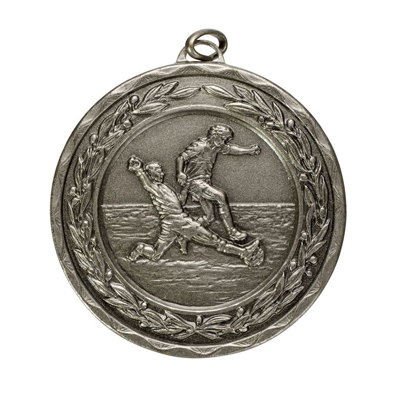Lowcost Silver Football Medal with Custom Engraving Awards Trophies