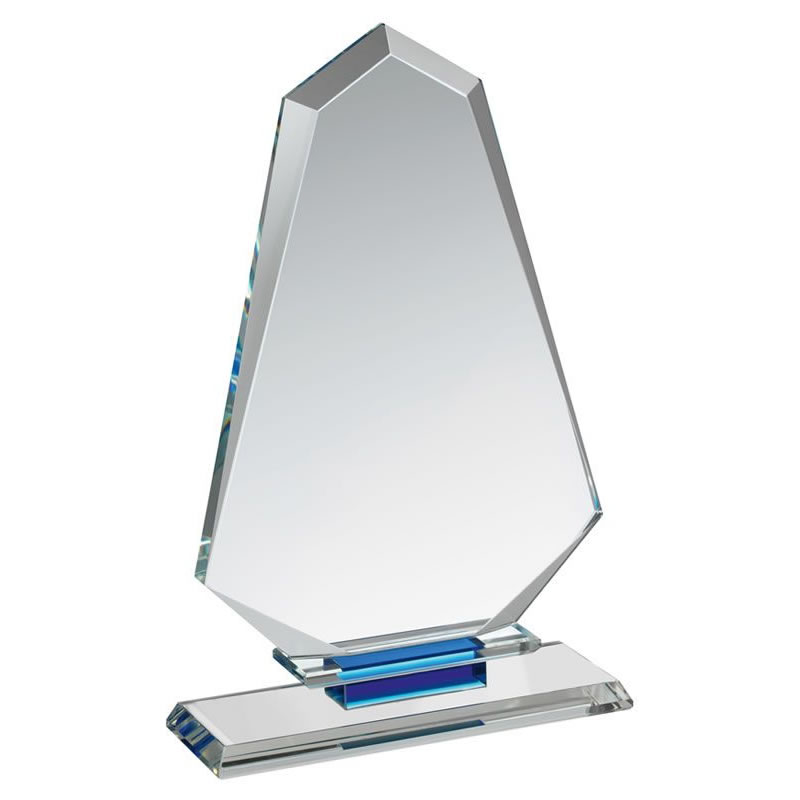 Clear & Blue Glass Plaque HC017 Awards Trophies Supplier