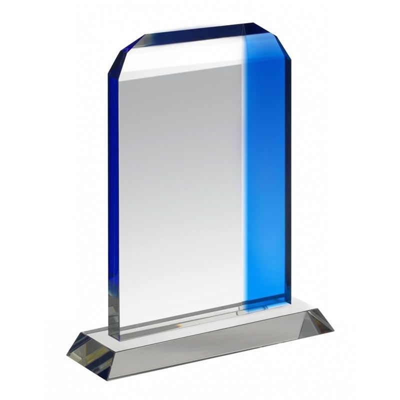Clear & Blue Glass Plaque HC023 Awards Trophies Supplier