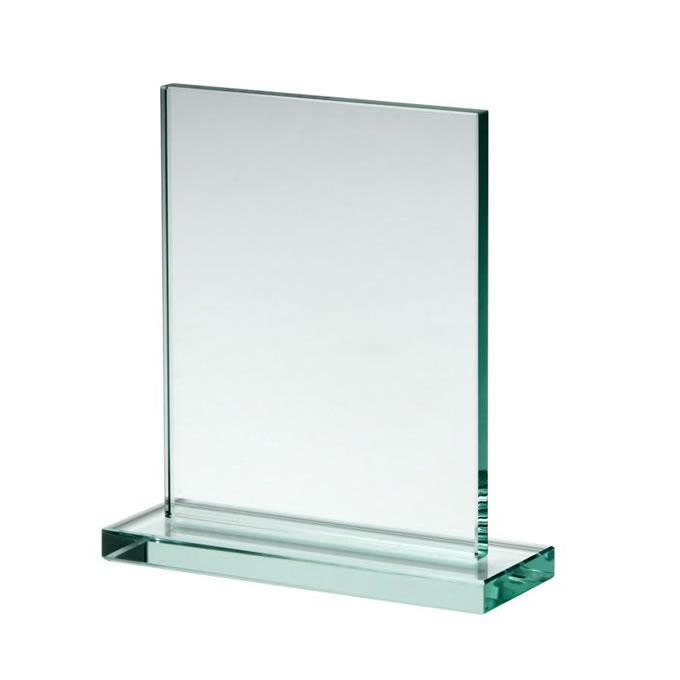 Rectangle Flat Glass Plaque in 10mm Jade Glass Awards Trophies Supplier