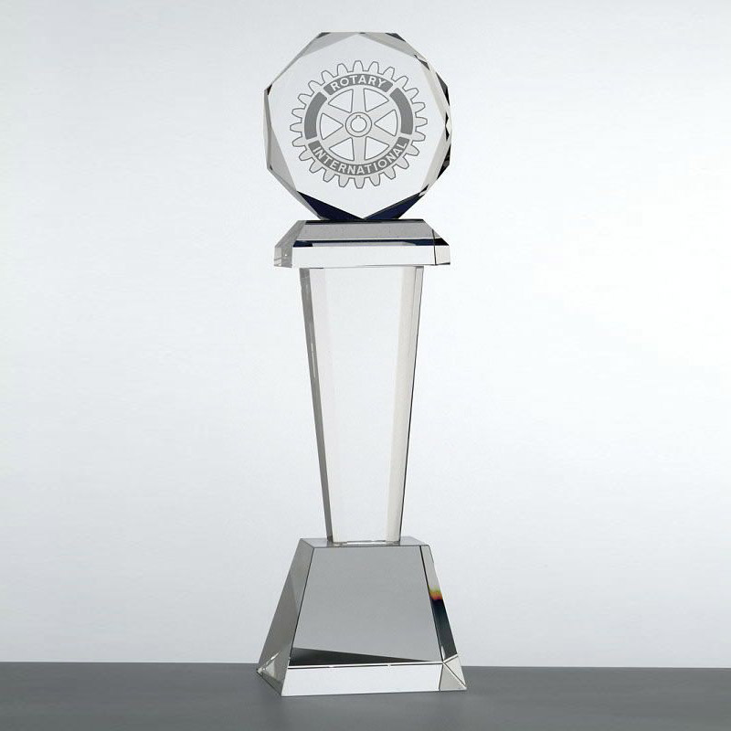 11in Crystal Sphere Award on Tapered Column Awards Trophies Supplier