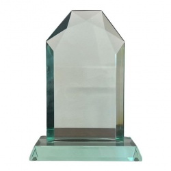 Bevelled Plaque with Octagonal Top in 15mm Jade Glass