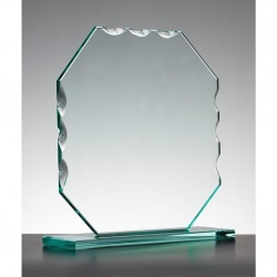 Octagon Plaque with Chipped Edges in 6mm Jade Glass