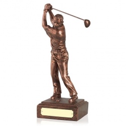 12in Copper Finish Golf Figure