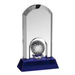 Clear & Blue Glass Golf Award GLC016