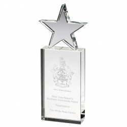 Clear Glass Block with Star Award