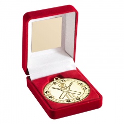 Gold Cricket Medal With Case