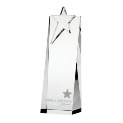 21cm Star On Crystal Wedge Award