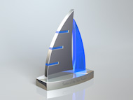 Bespoke Perspex & Metal Boat Sails Award Trophy