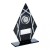 Badminton Glass Plaque Trophy in Black & Silver