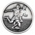 70mm Football Players Medal in Antique Silver