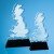 UK Map Trophy in Optical Crystal on Black Base