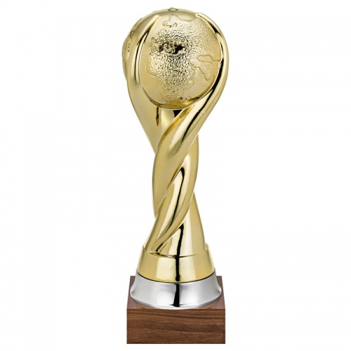 55cm Gold Plated Globe Trophy 1614