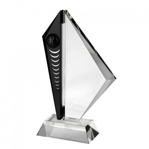 Clear & Black Glass Golf Award AC189