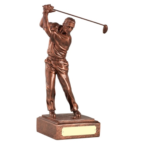 12in Copper Finish Golf Figure