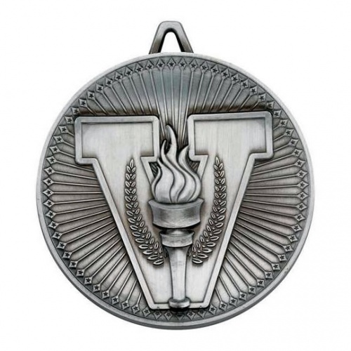 Victory Torch Deluxe Medal - Antique Silver 60mm