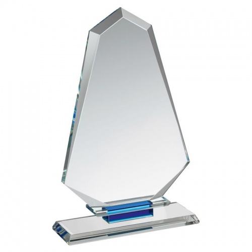 Clear & Blue Glass Plaque HC017