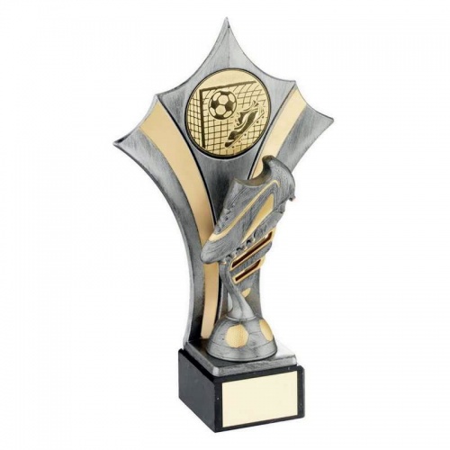 Football Boot Trophy in Pewter & Gold Colour