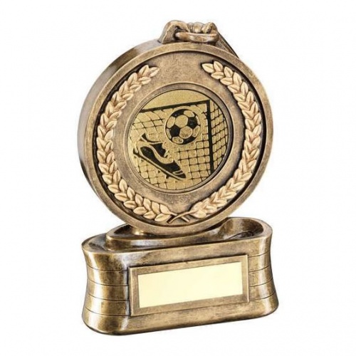 Football Medal Trophy in Bronze & Gold Resin