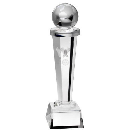 Glass Football Column Trophy TD301