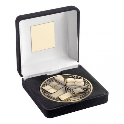 70mm Football Match Officials Medal in Black Box