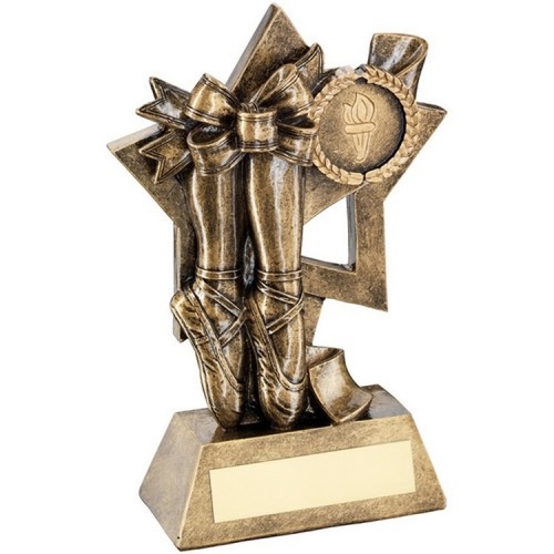 Ballet Shoes Star Trophy with Base Plaque