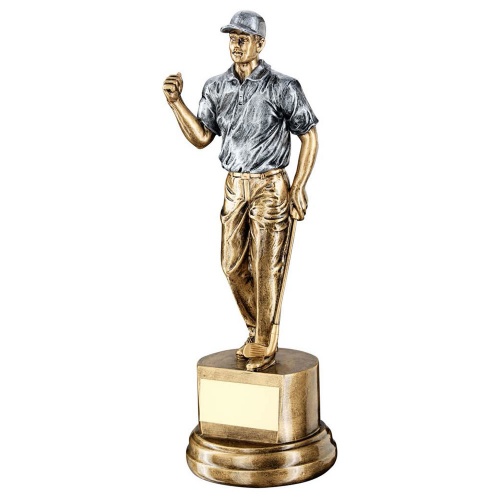 Resin Silver & Gold Golf Figure Trophy RF721