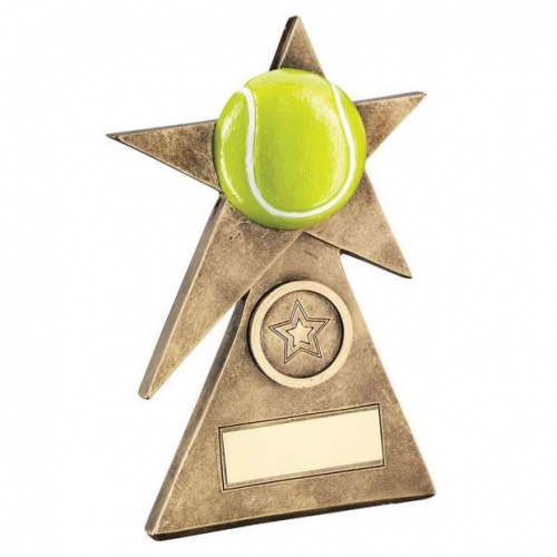 Tennis Star on Pyramid Base Trophy