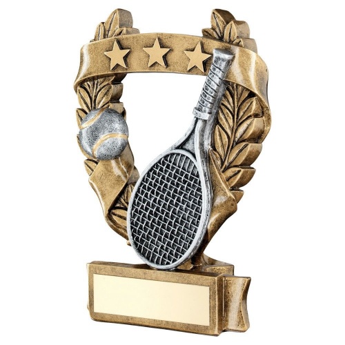 Tennis Resin Gold Three Star Wreath Trophy