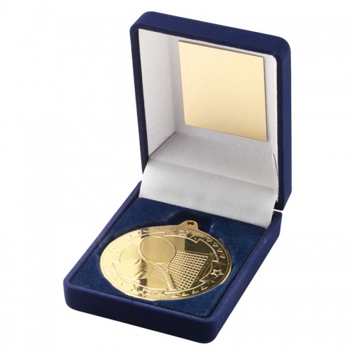 Gold Tennis Medal In Box
