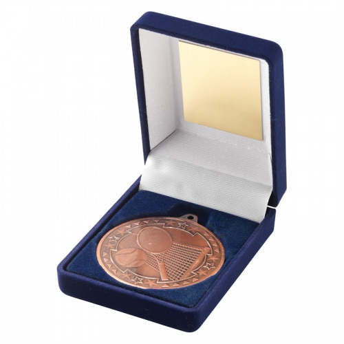 Bronze Tennis Medal In Box