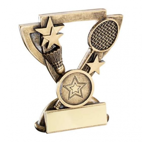 Badminton Gold & Bronze Mini Cup Trophy