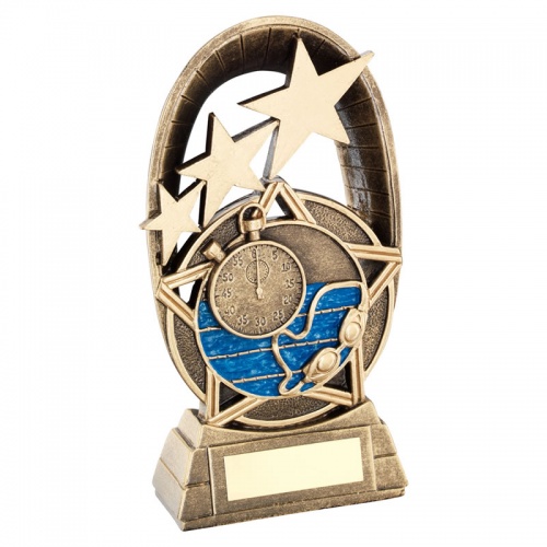 Swimming Stars Oval Plaque Trophy