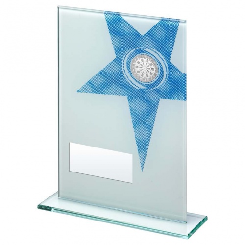 Jade Glass Blue Star Darts Plaque
