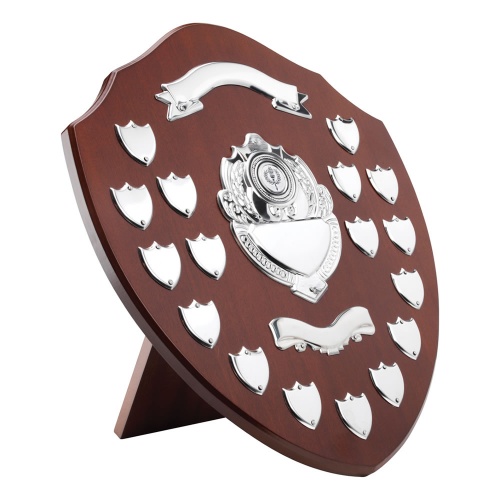 16in Wooden Awards Plaque with 17 Side Shields