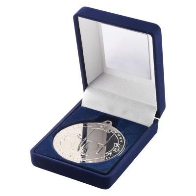 Silver Rugby Medal With Case