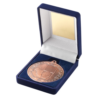 Bronze Rugby Medal With Case