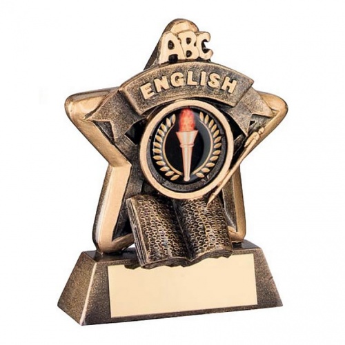 Schools English Trophy Mini Star in Bronze & Gold