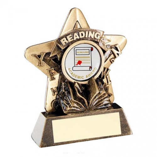 Schools Reading Trophy Mini Star in Bronze & Gold