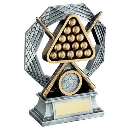 Snooker Pool Octagonal Trophy with Base Plaque