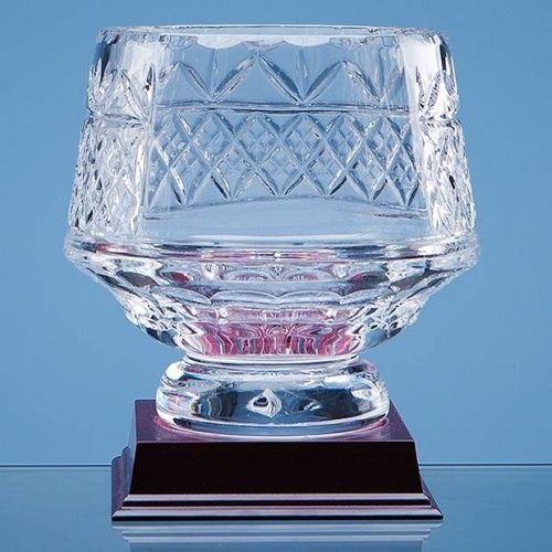 Lead Crystal Heeled Bowl 15cm with Engraving Panel
