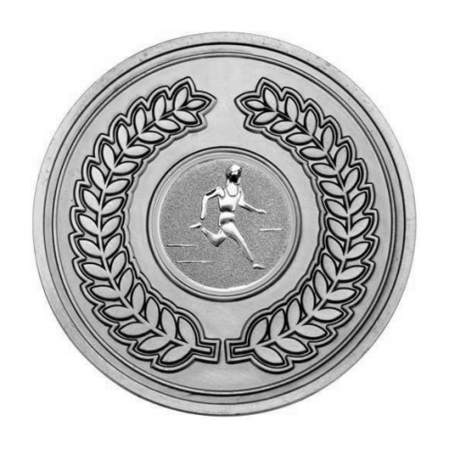 70mm Antique Silver Athletics Male Track Laurel Wreath Medal