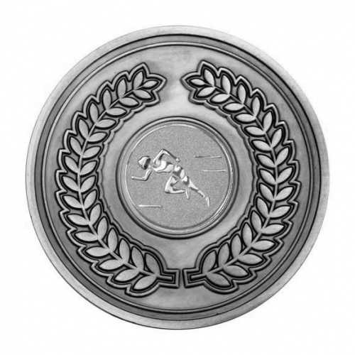 70mm Antique Silver Athletics Female Track Laurel Wreath Medal