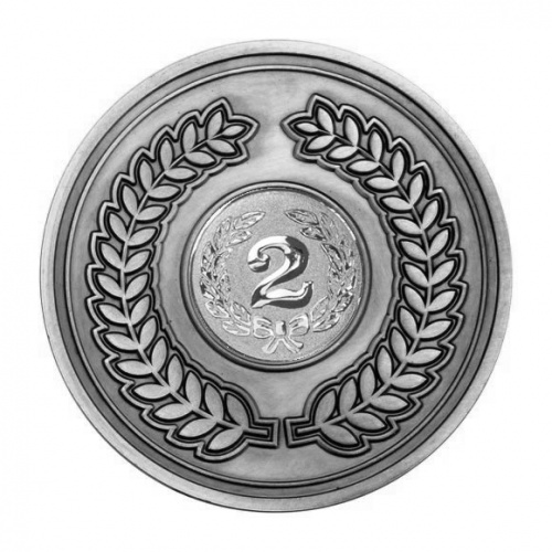 70mm Antique Silver 2nd Place Laurel Wreath Medal